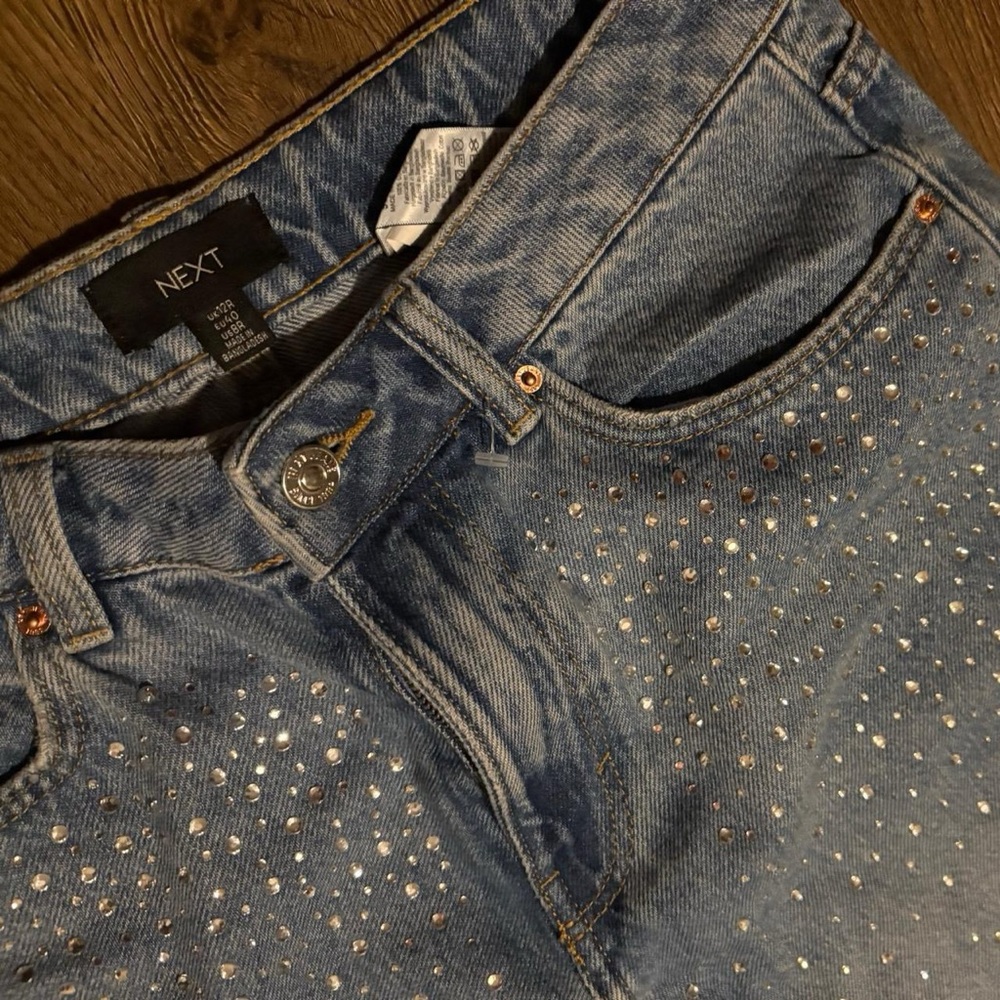 Bedazzled Light Blue Women's Skinny Jeans - Picture 4 of 7